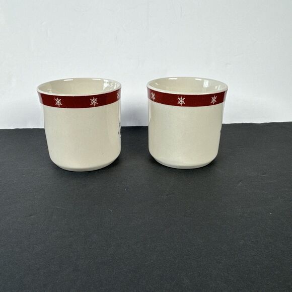 Royal Seasons‎ Stoneware Snowman Coffee/Tea Cups Set Of 2 - Picture 2 of 8